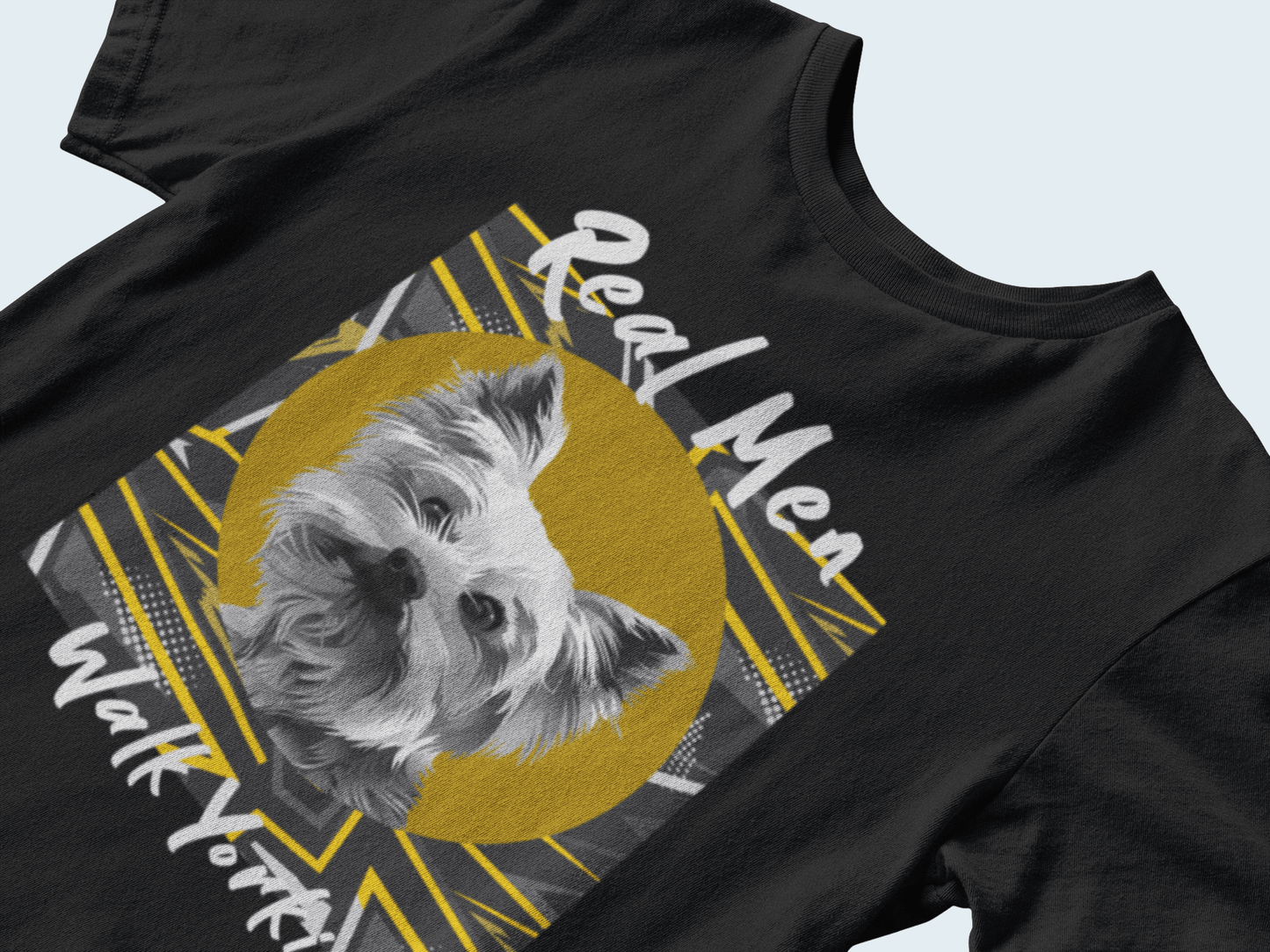 Real Men Walk Yorkies T-Shirt | Black