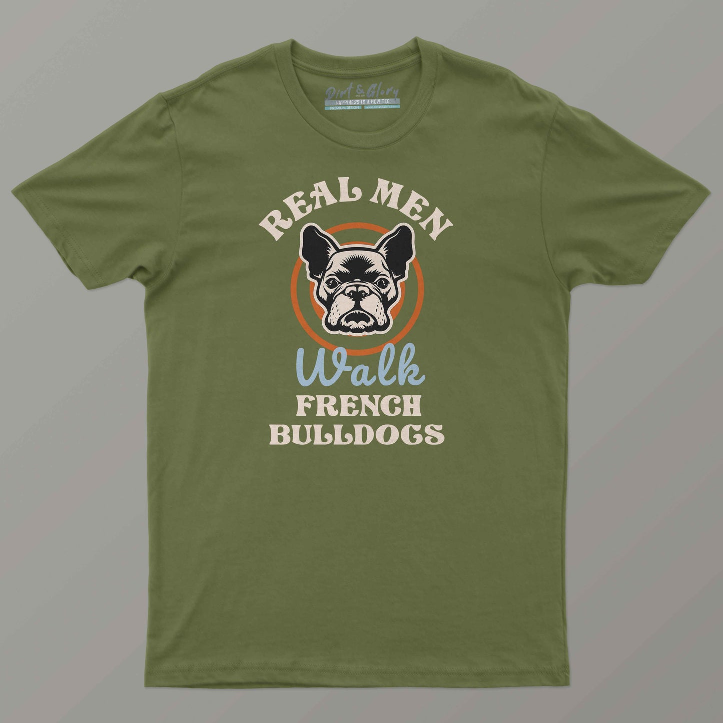 Real Men Walk French Bulldogs | Retro Tee